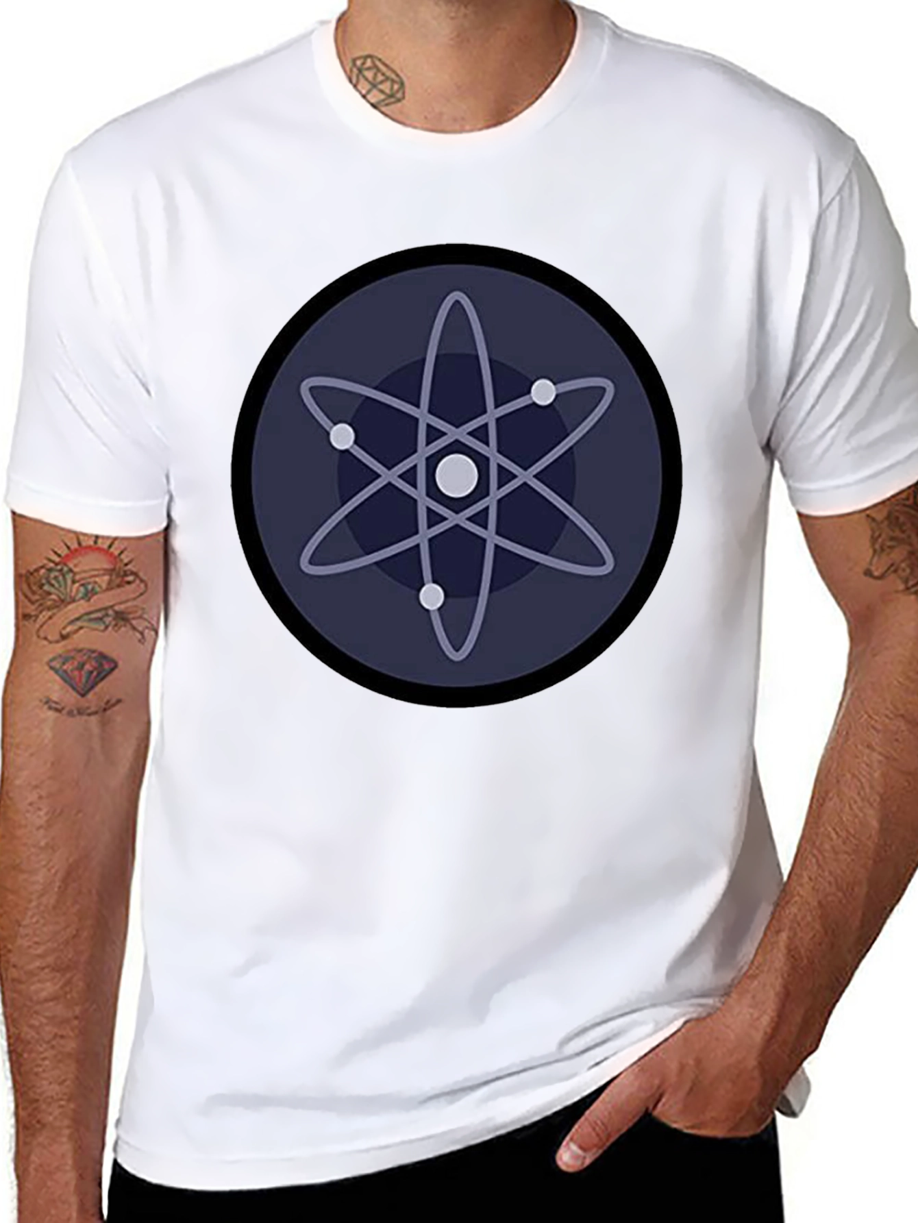 Atomic Symbol Graphic Tee - Modern Science Shirt