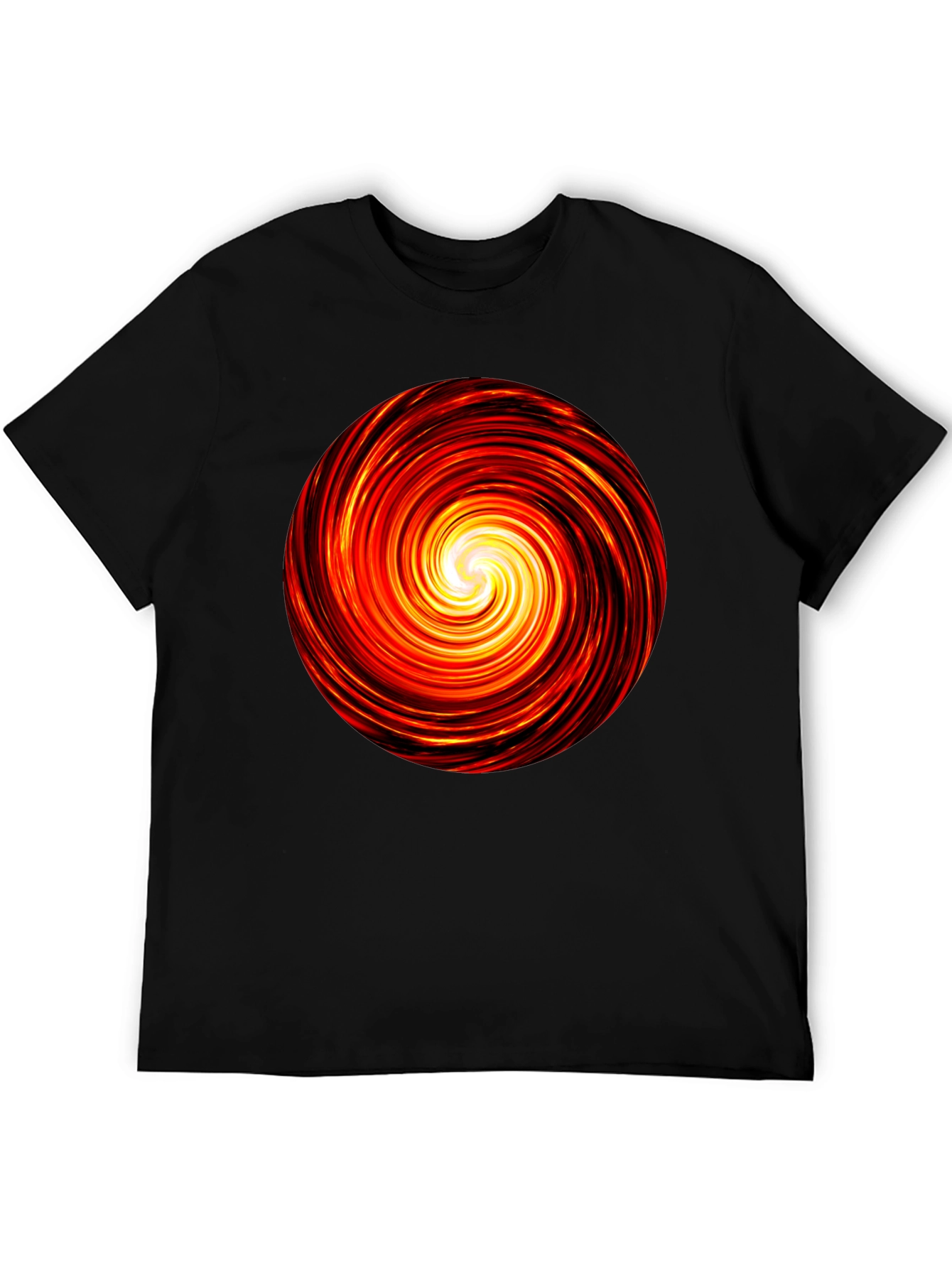Fiery Vortex Black T-Shirt