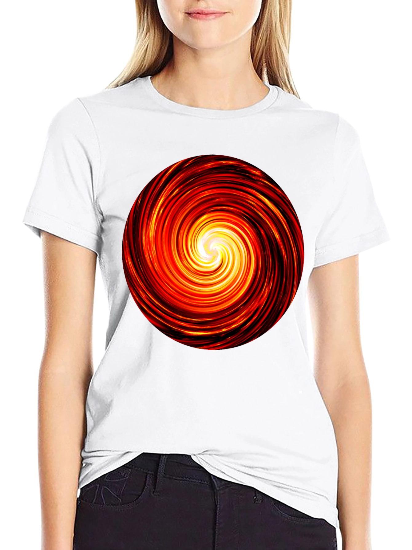 Fiery Vortex Black T-Shirt