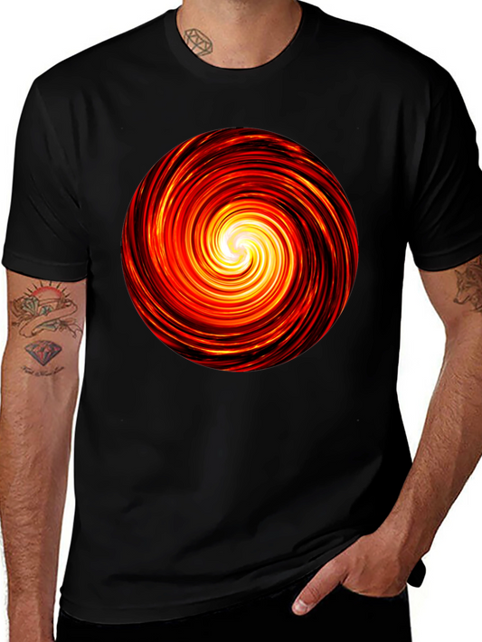 Fiery Vortex Black T-Shirt