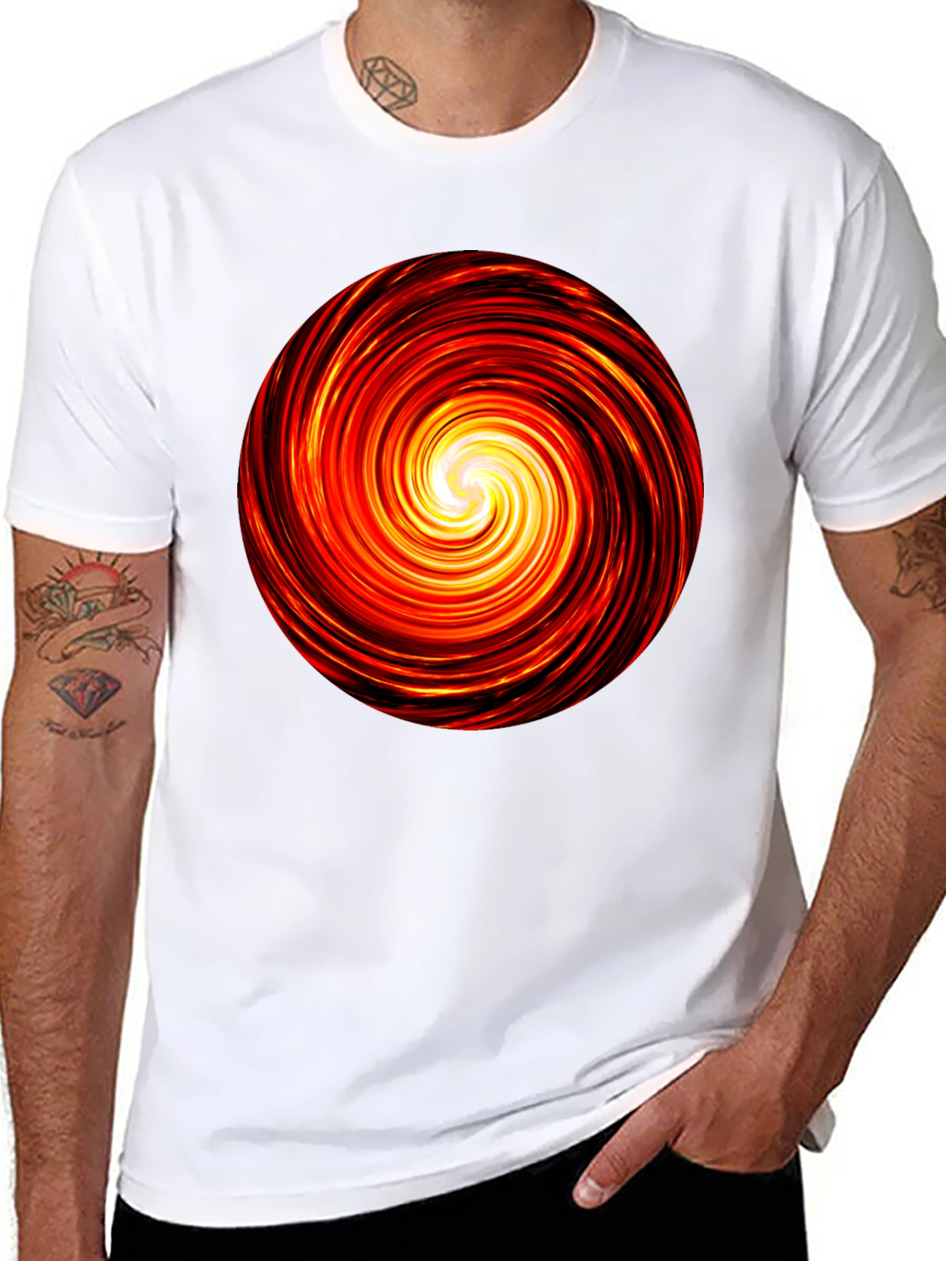 Fiery Vortex Black T-Shirt