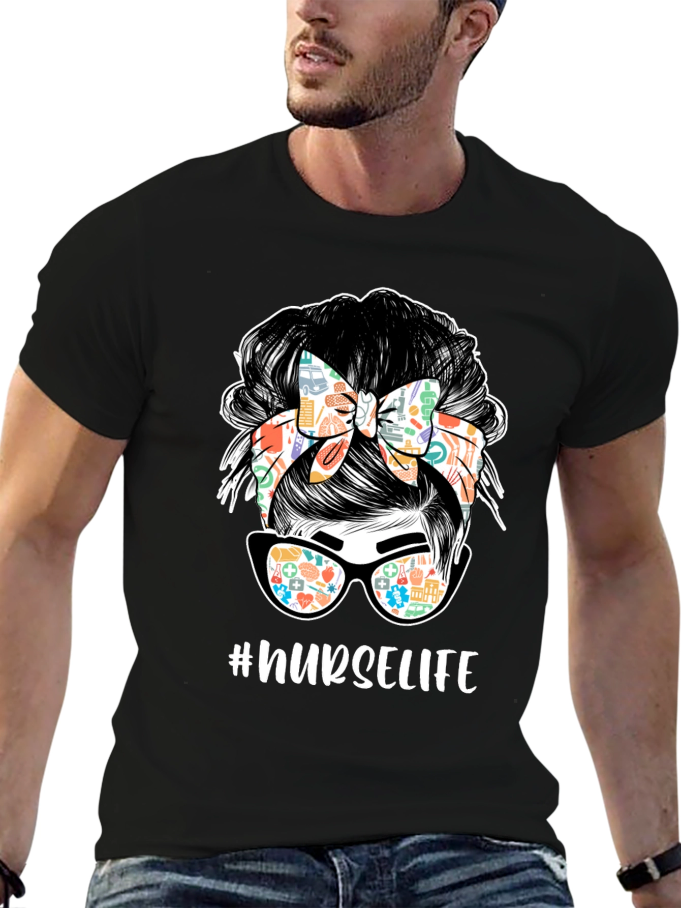 Nurse Life Messy Bun T-Shirt