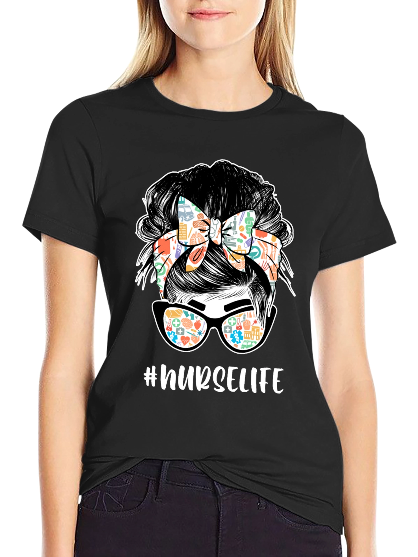 Nurse Life Messy Bun T-Shirt