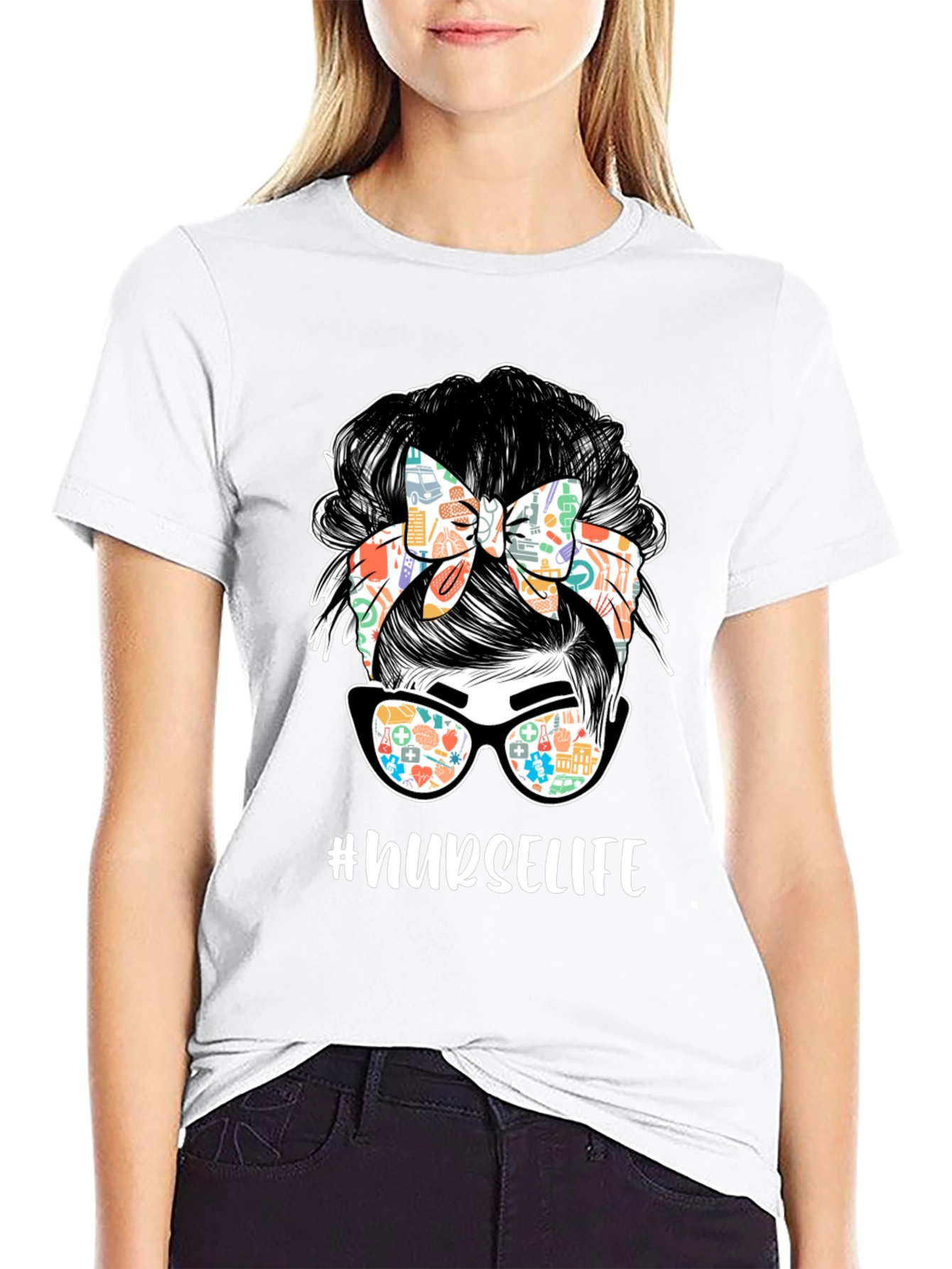 Nurse Life Messy Bun T-Shirt