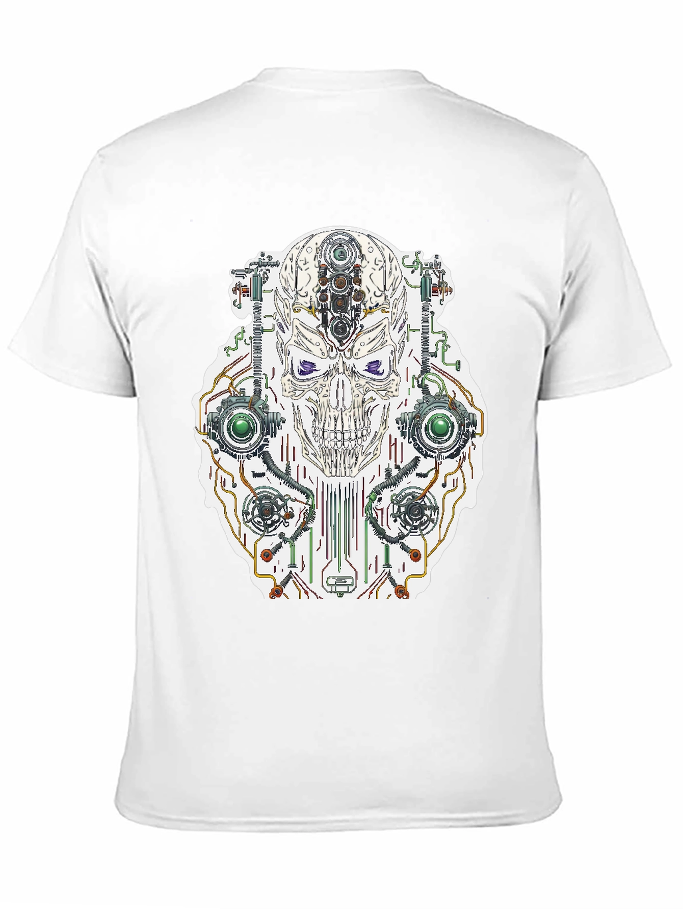 Cyberpunk Skull Graphic Tee - Cool Sci-Fi Shirt