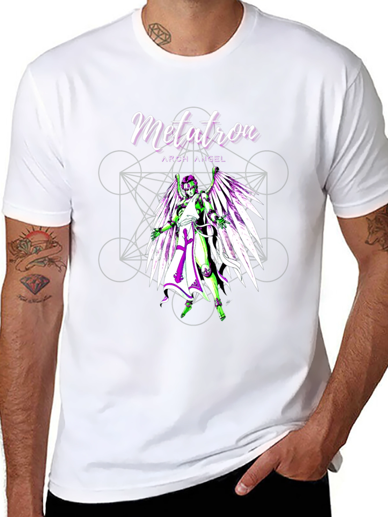 Metatron Archangel Graphic Tee - Black