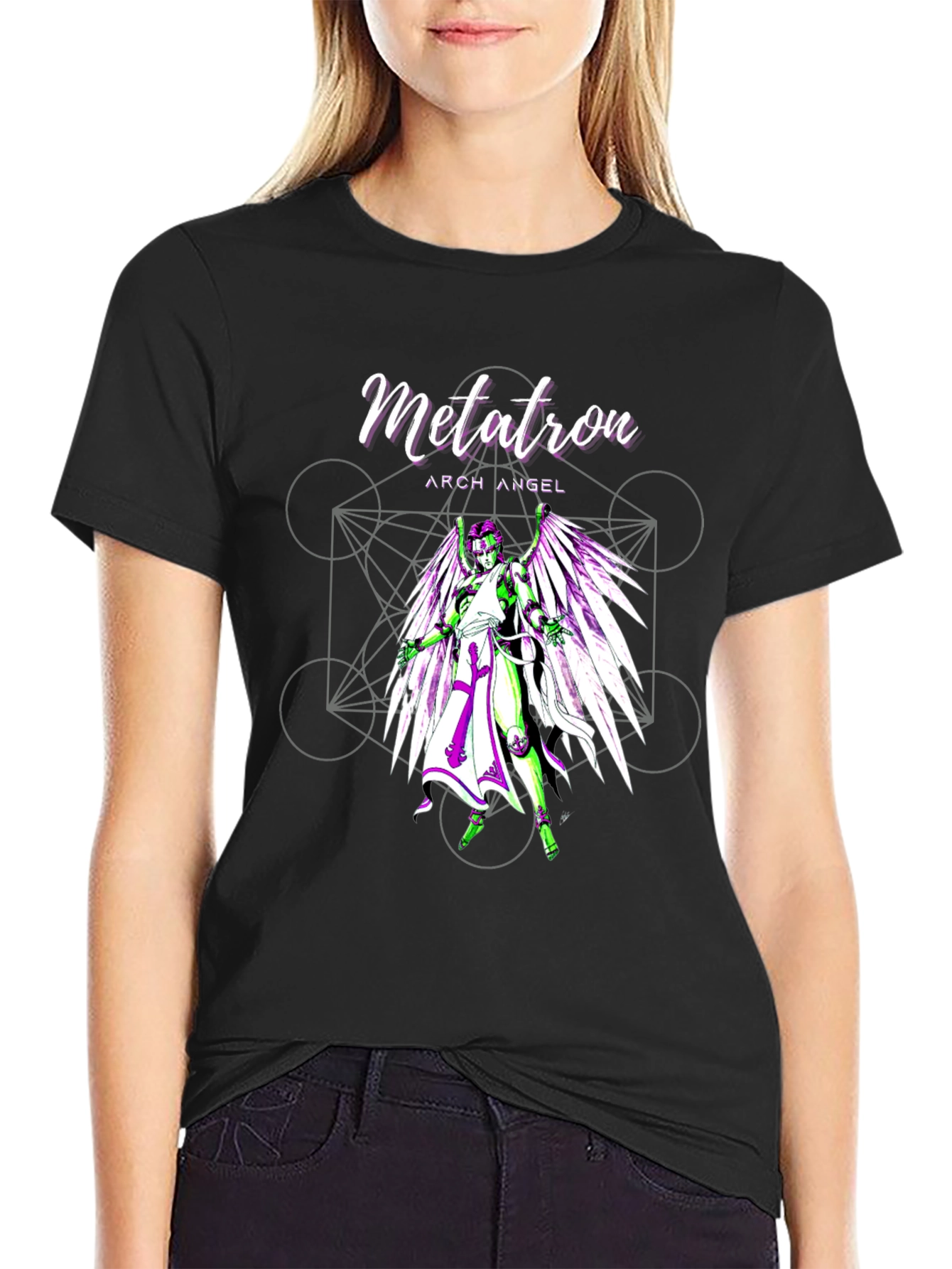 Metatron Archangel Graphic Tee - Black