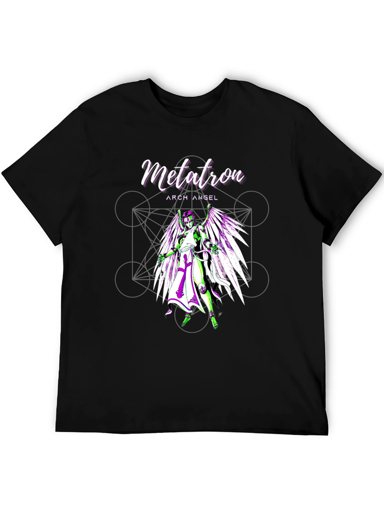 Metatron Archangel Graphic Tee - Black