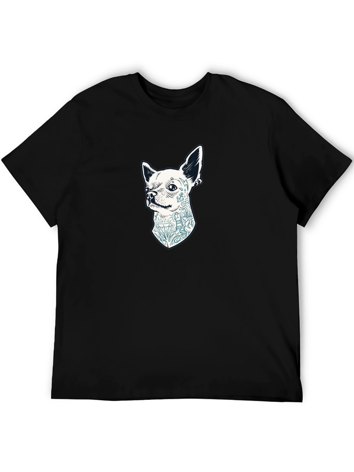 Tattooed Chihuahua Graphic Tee - Black