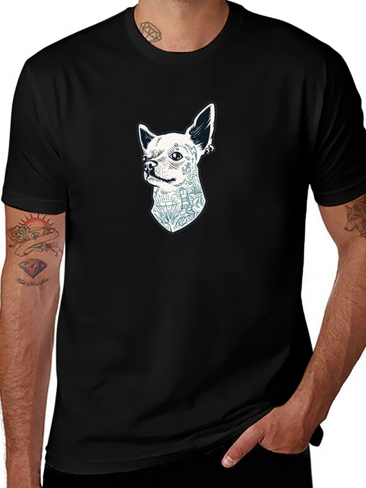 Tattooed Chihuahua Graphic Tee - Black