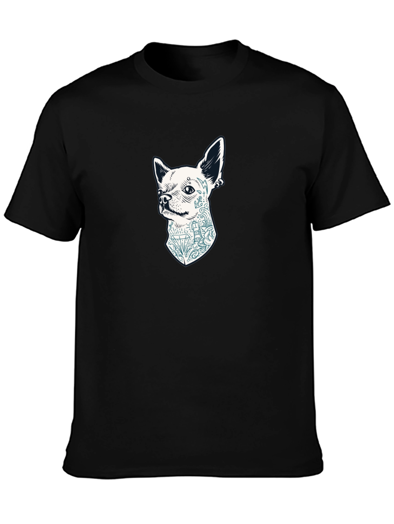 Tattooed Chihuahua Graphic Tee - Black