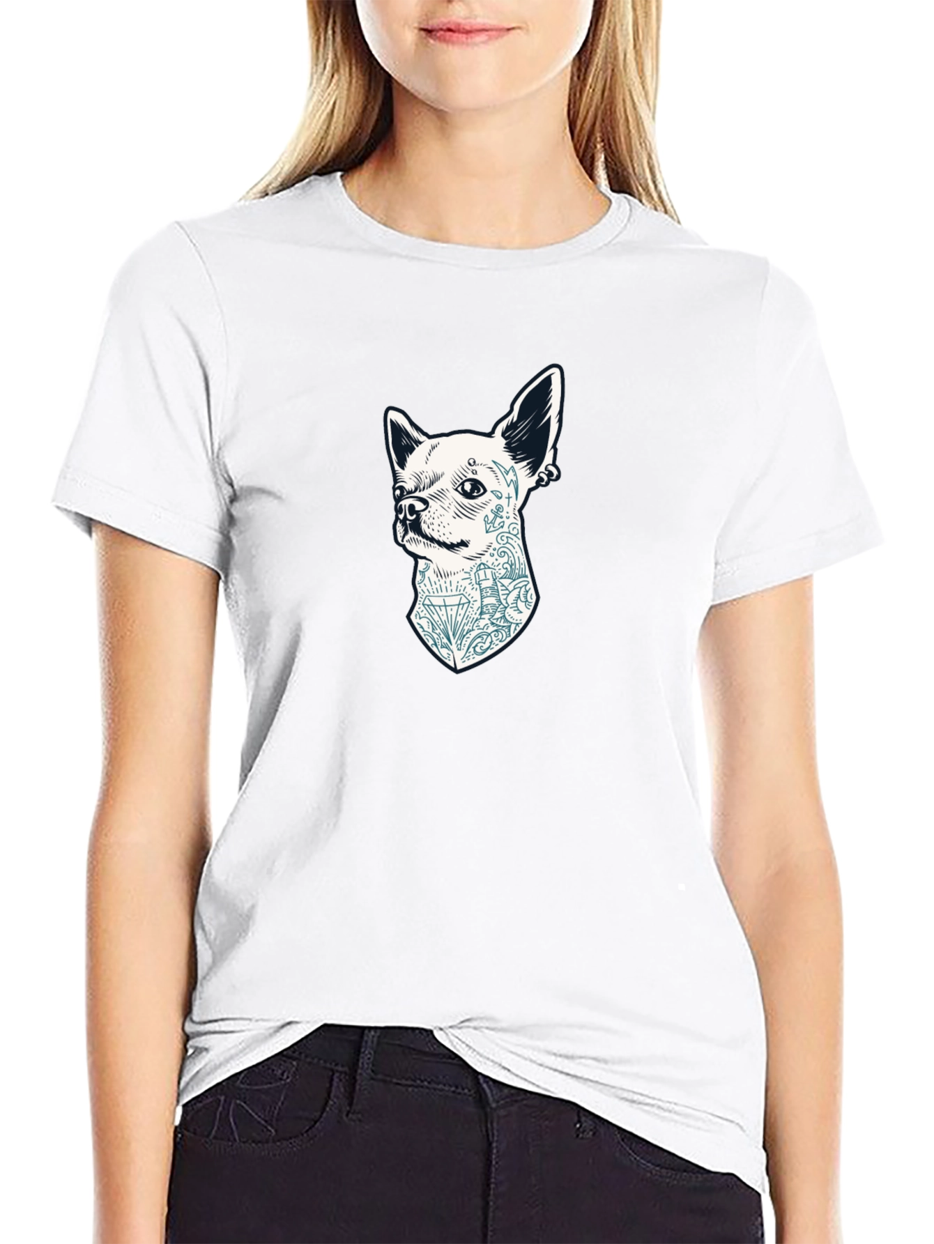 Tattooed Chihuahua Graphic Tee - Black