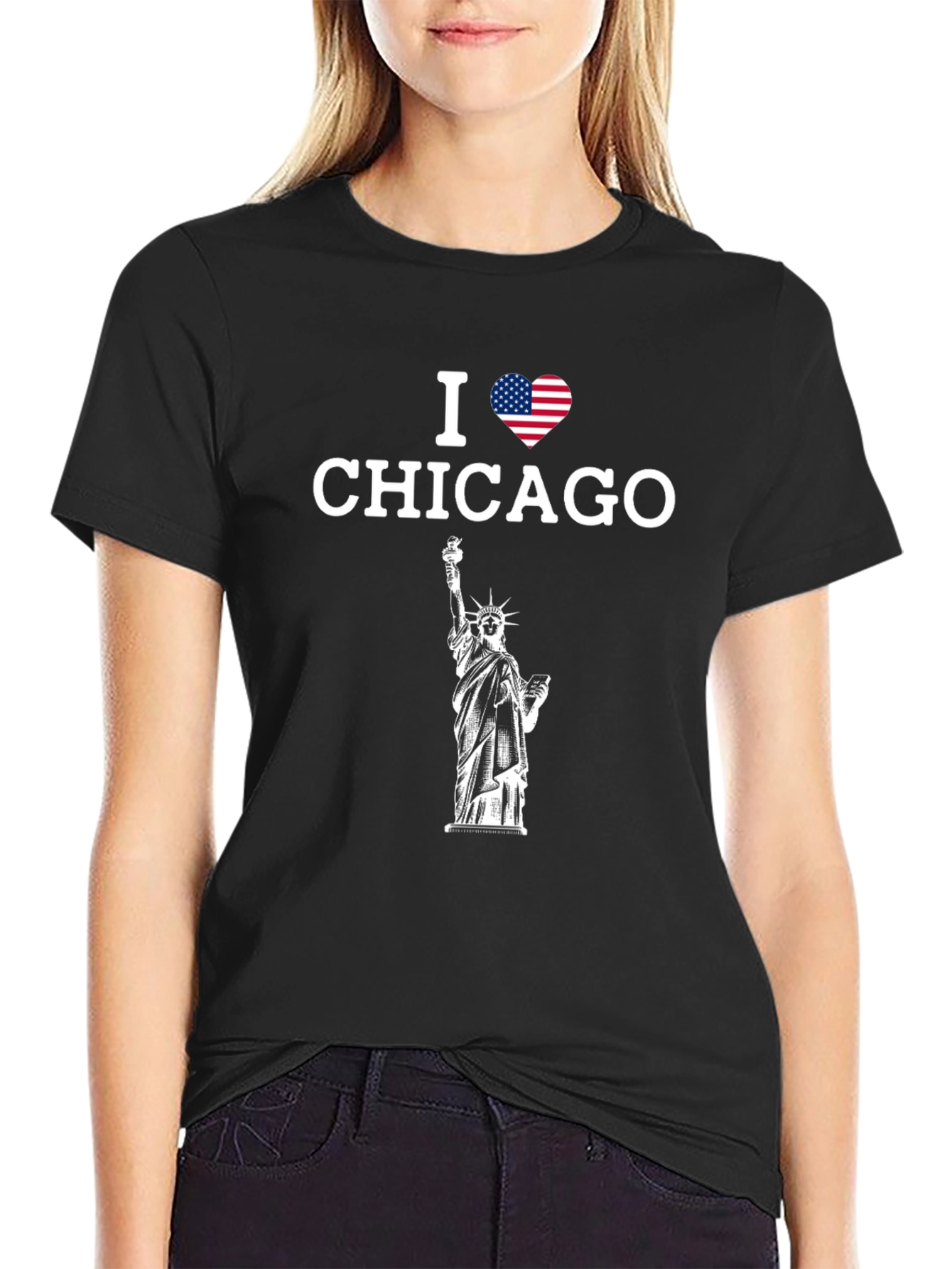 I Heart Chicago Statue of Liberty T-Shirt