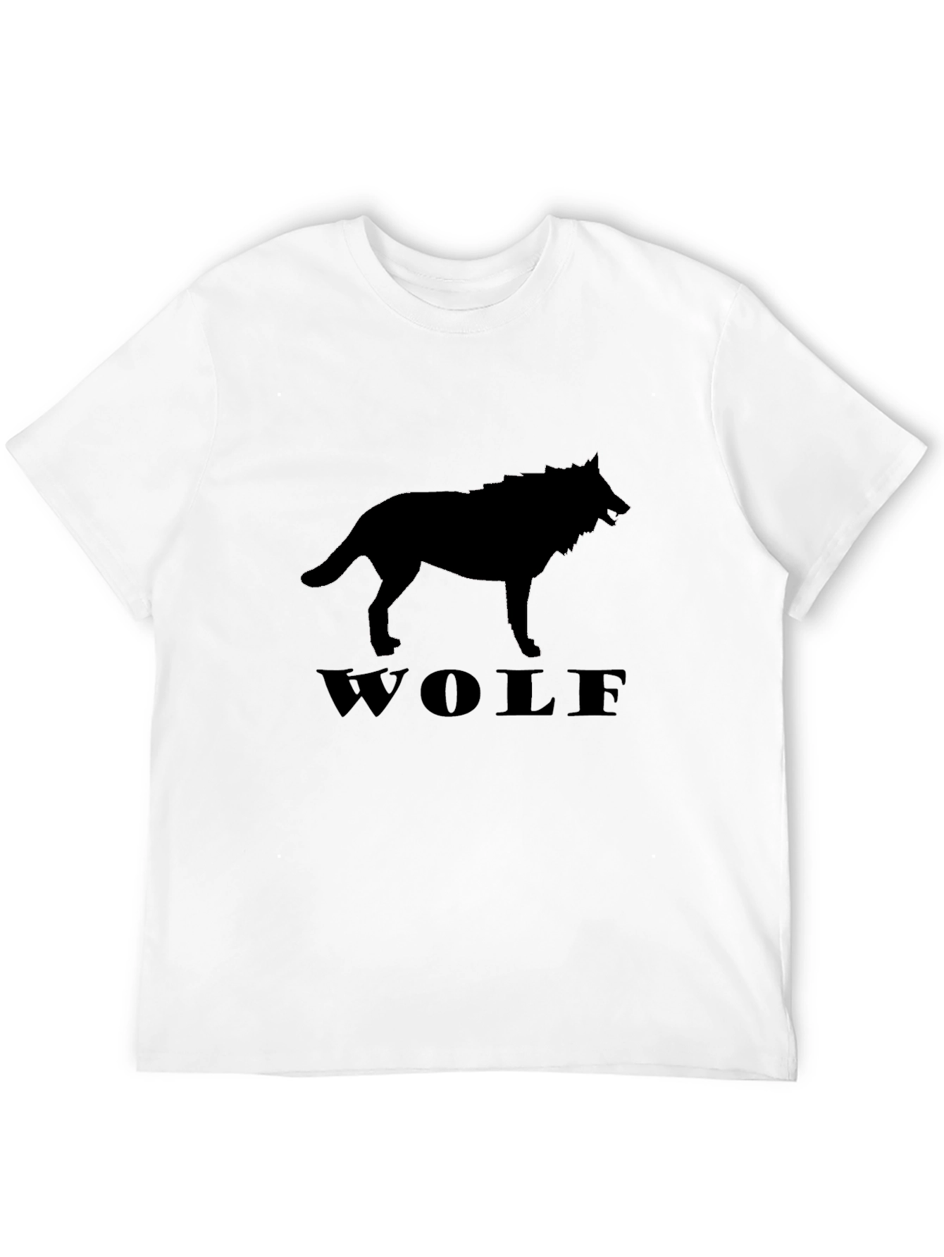 Black Wolf Silhouette Graphic Tee - Mens Casual T-Shirt