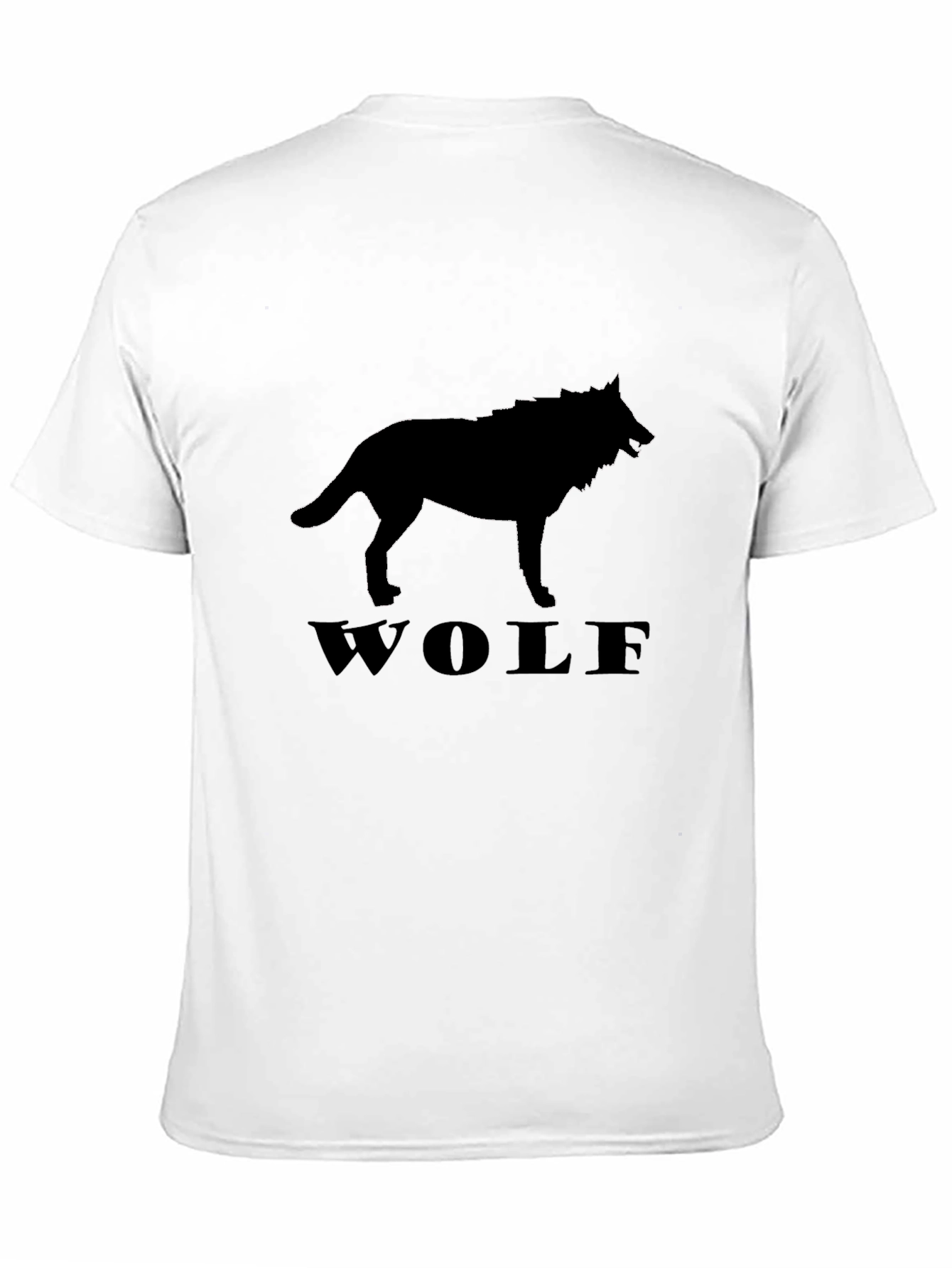 Black Wolf Silhouette Graphic Tee - Mens Casual T-Shirt