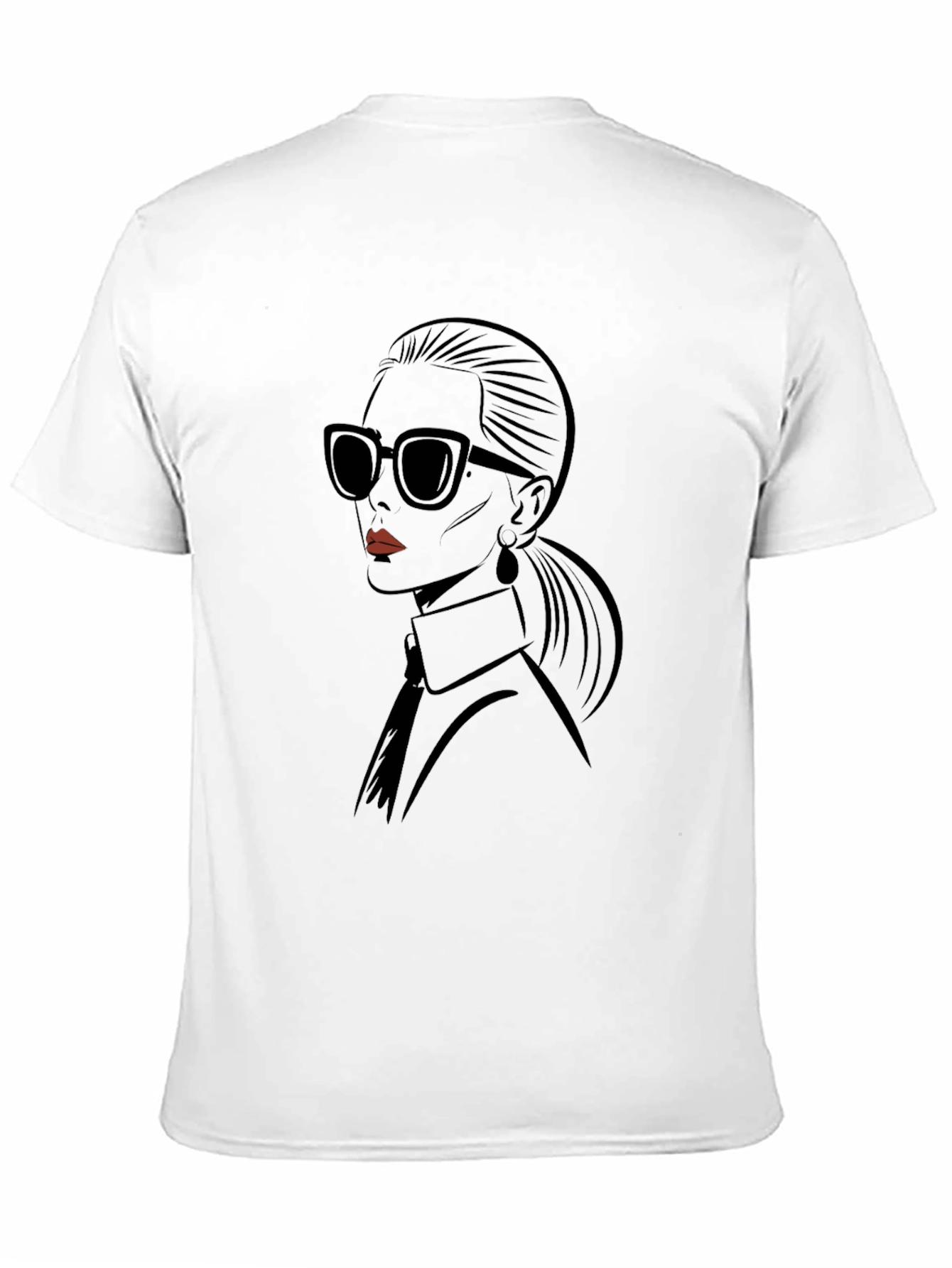 Stylish Black T-Shirt with Fashion Portrait