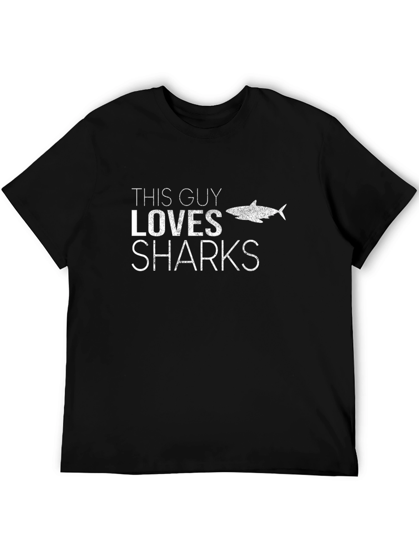 This Guy Loves Sharks T-Shirt - Black Graphic Tee