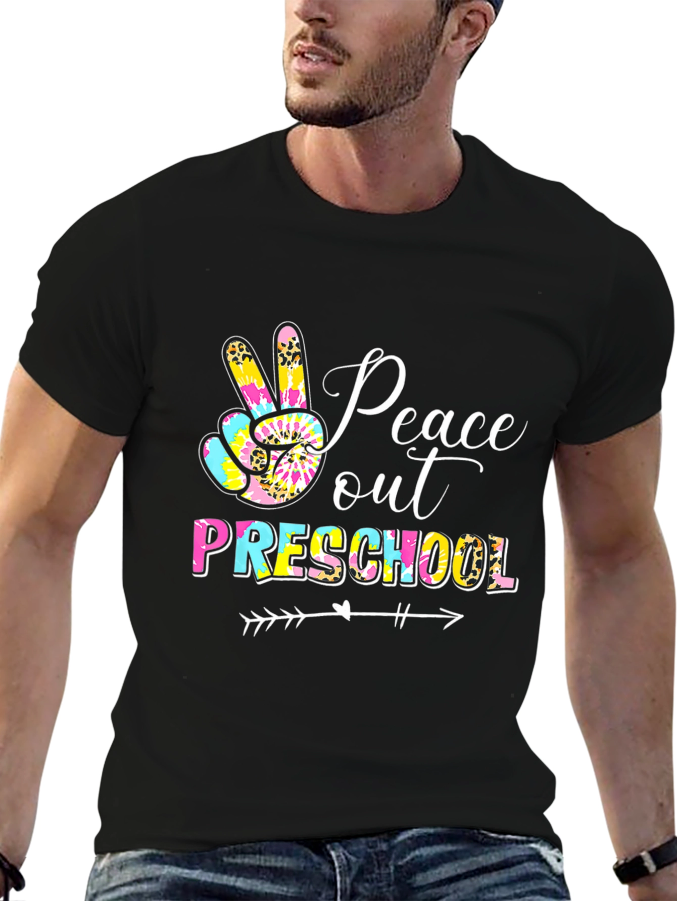 Peace Out Preschool Graphic Tee Teacher Shirt