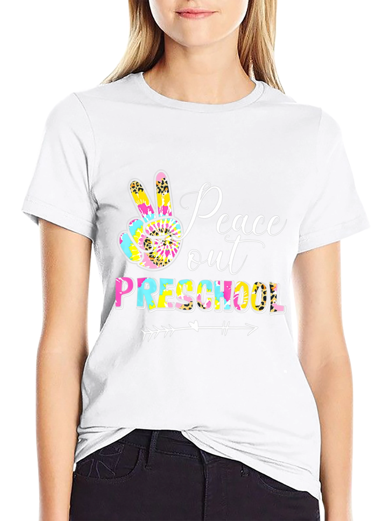 Peace Out Preschool Graphic Tee Teacher Shirt