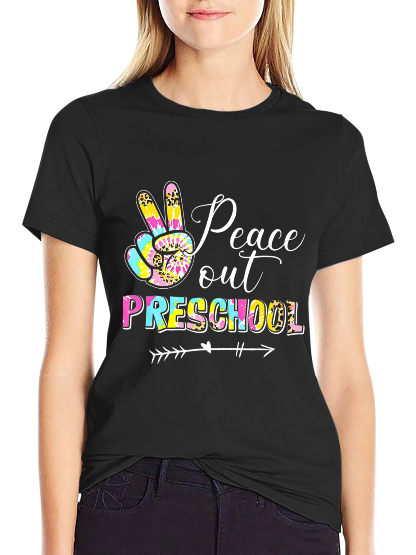 Peace Out Preschool Graphic Tee Teacher Shirt
