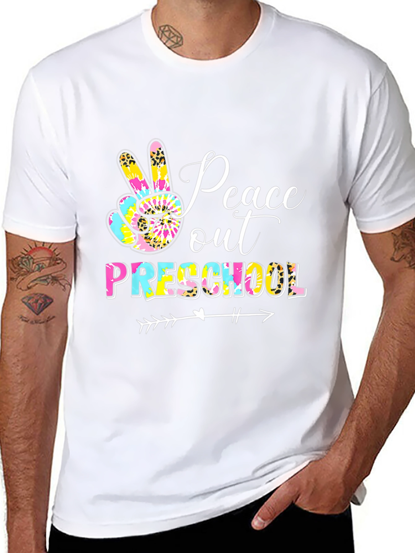 Peace Out Preschool Graphic Tee Teacher Shirt