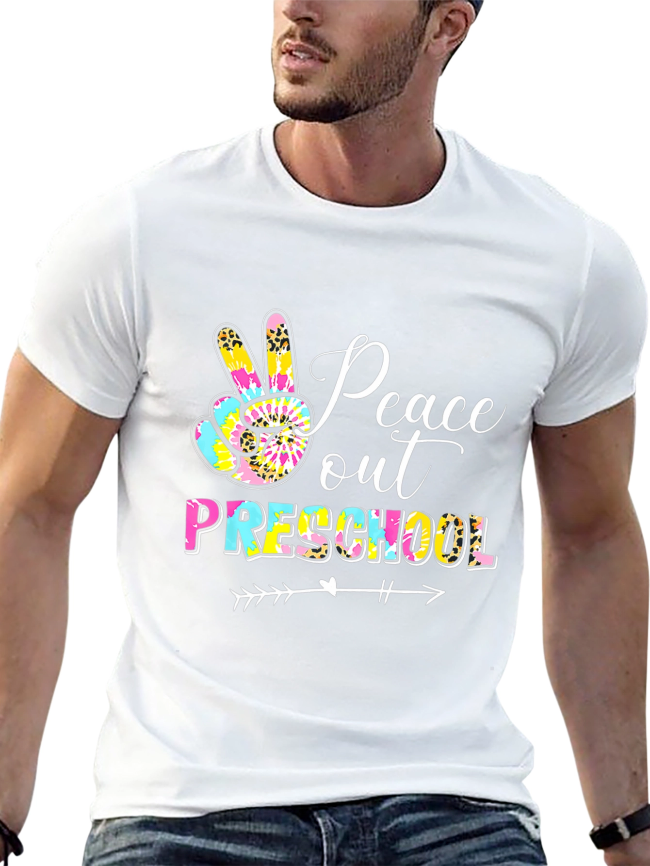 Peace Out Preschool Graphic Tee Teacher Shirt