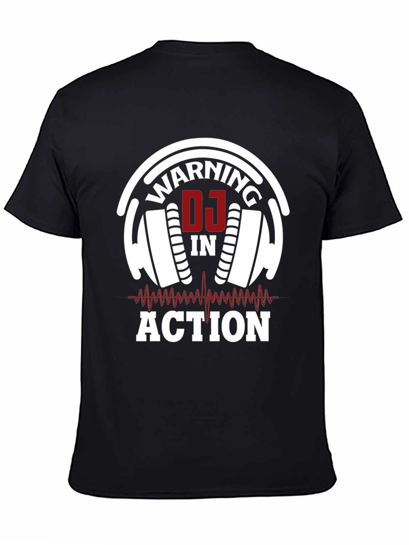 Warning DJ in Action Black T-Shirt