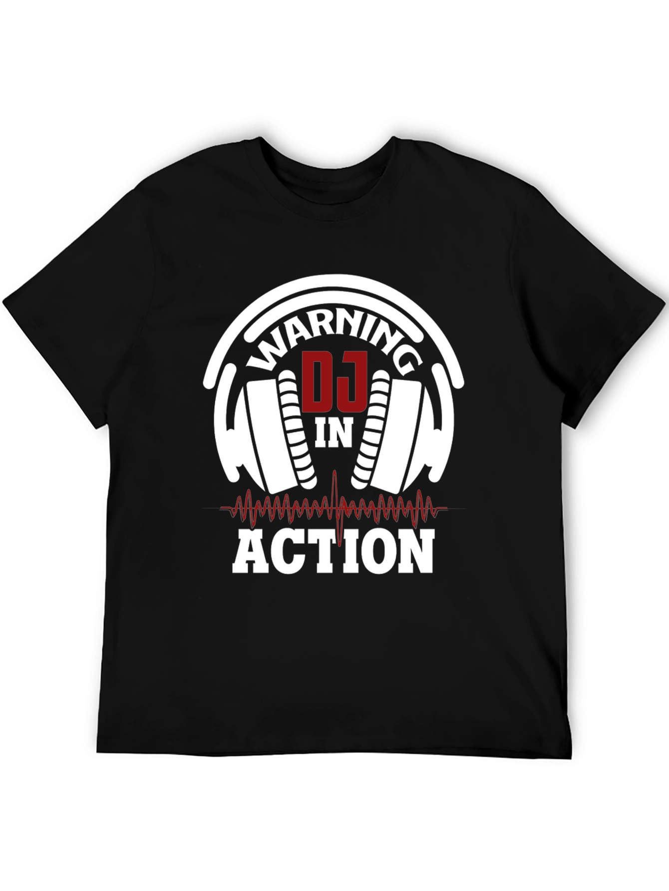 Warning DJ in Action Black T-Shirt