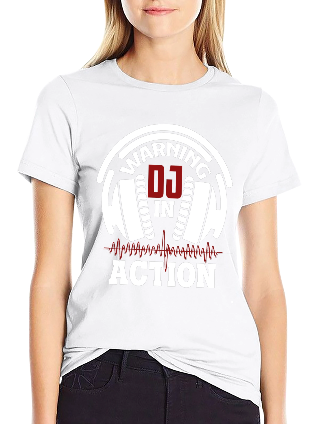 Warning DJ in Action Black T-Shirt