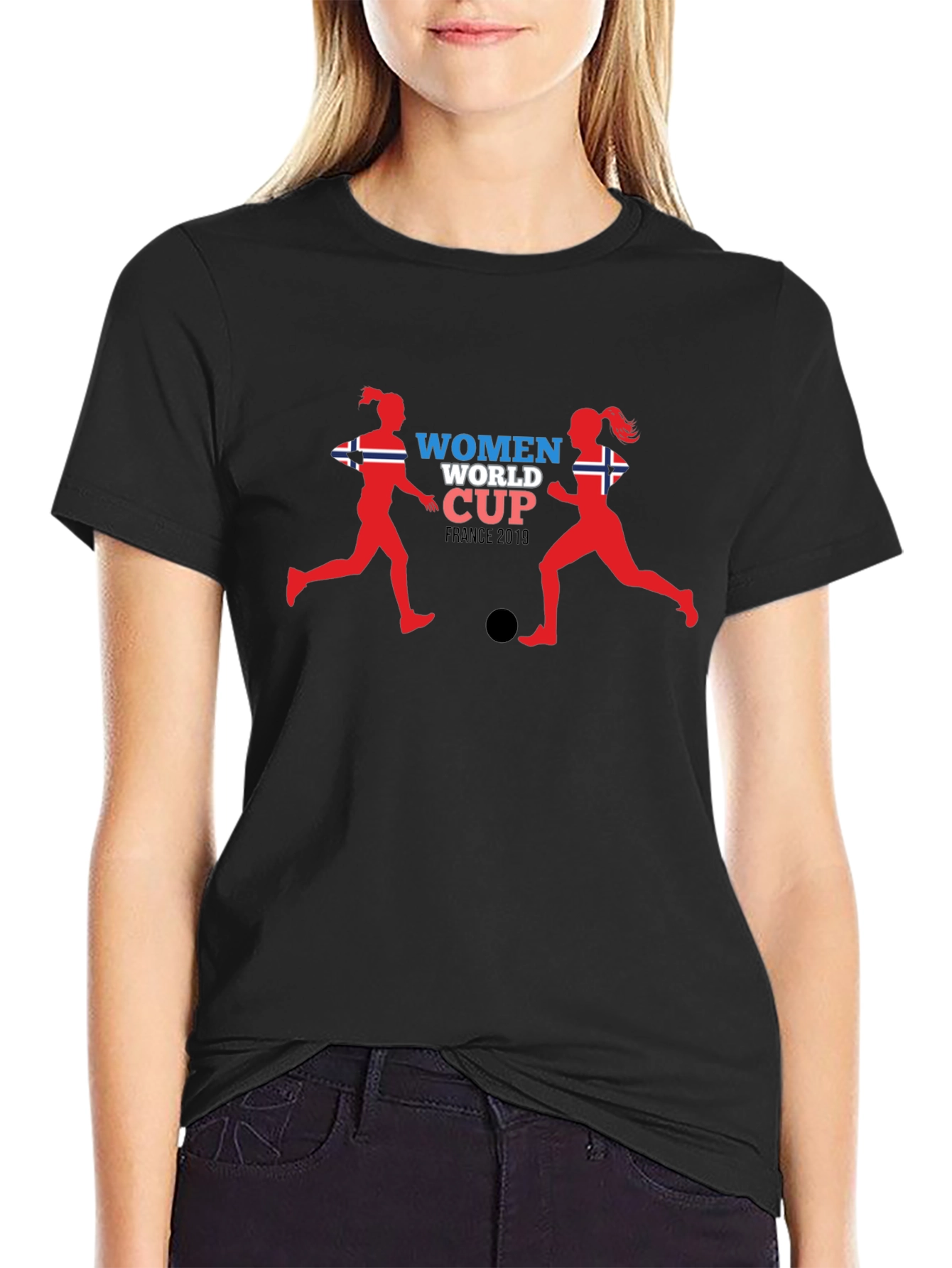 Womens World Cup France 2019 Black T-Shirt