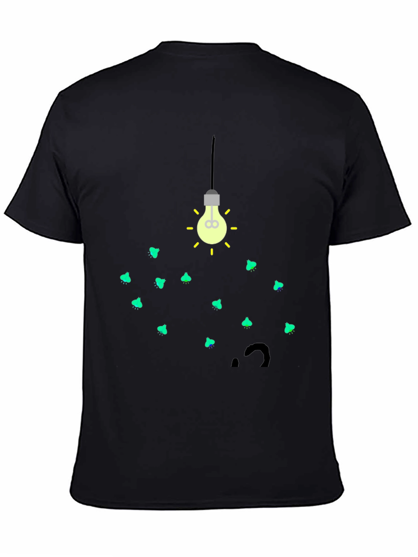 Firefly Bulb Graphic Tee - Soft Black Cotton T-Shirt