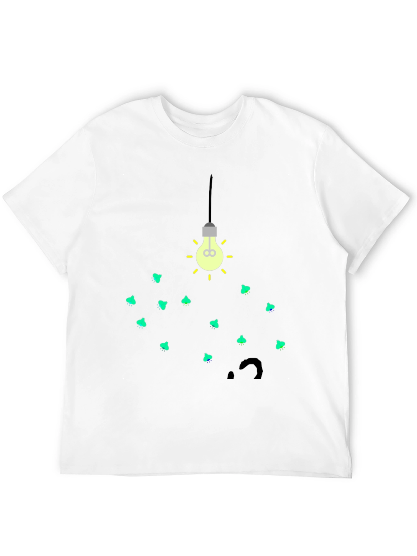 Firefly Bulb Graphic Tee - Soft Black Cotton T-Shirt