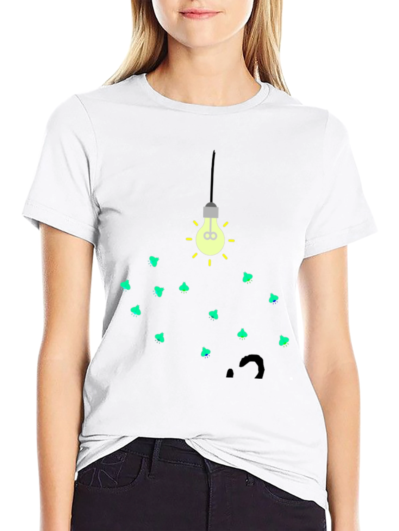 Firefly Bulb Graphic Tee - Soft Black Cotton T-Shirt