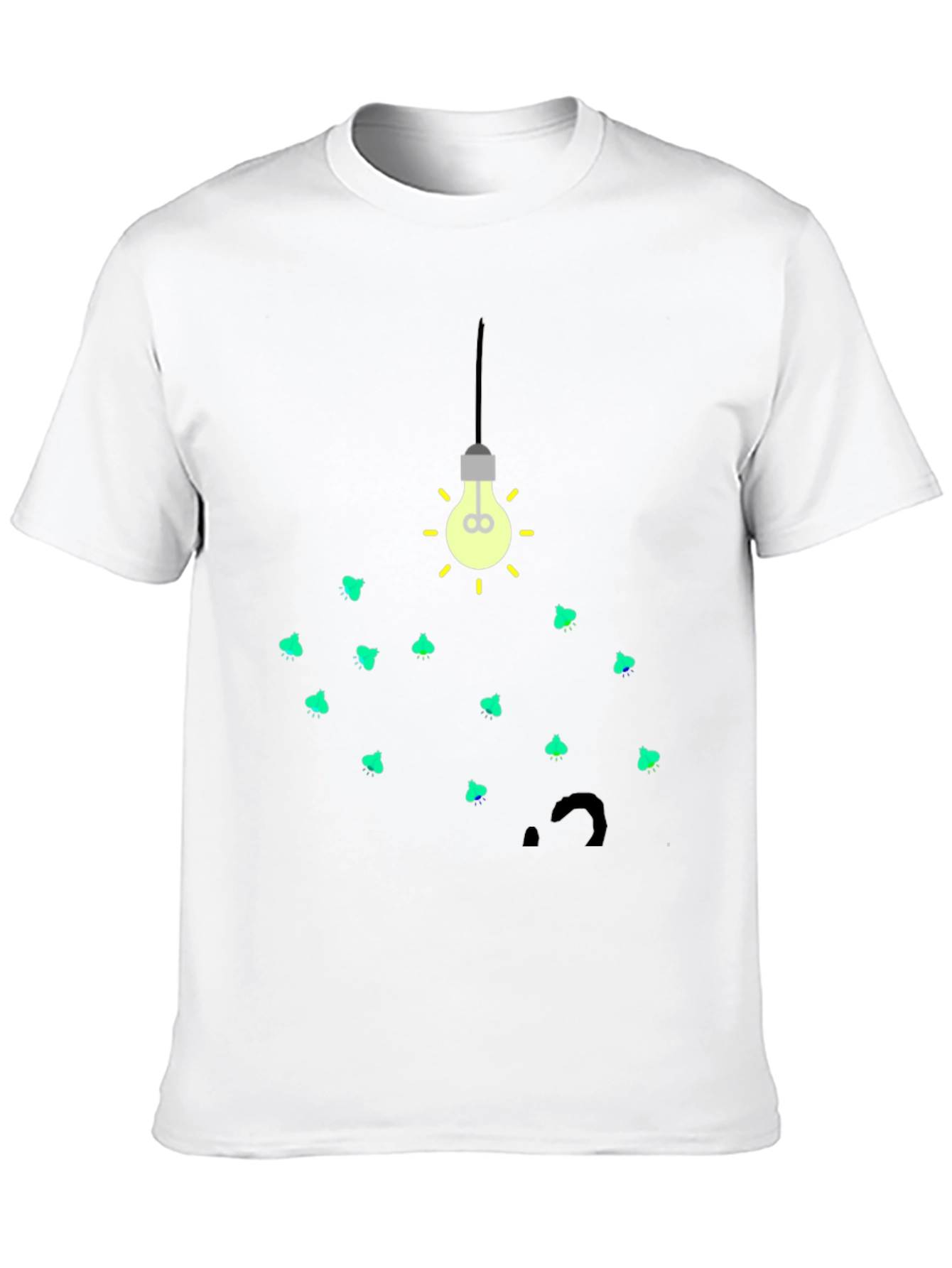 Firefly Bulb Graphic Tee - Soft Black Cotton T-Shirt