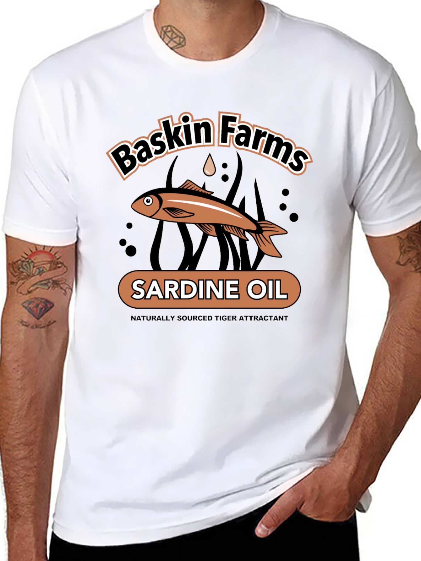 Baskin Farms Sardine Oil Graphic T-Shirt