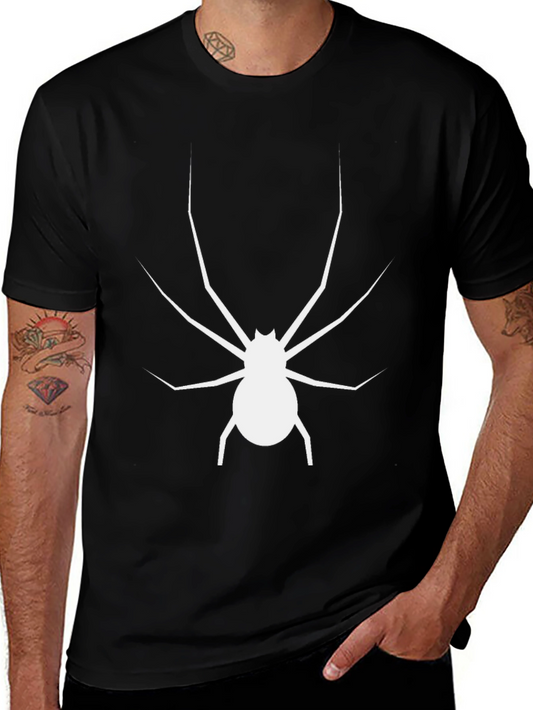 Spider Graphic Tee - Black Cotton T-Shirt