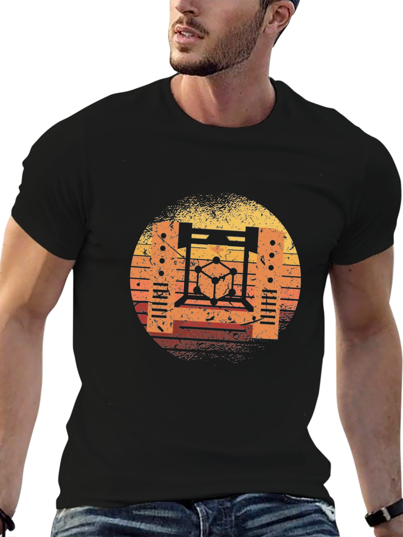 Retro Science T-Shirt - Sunset Graphic