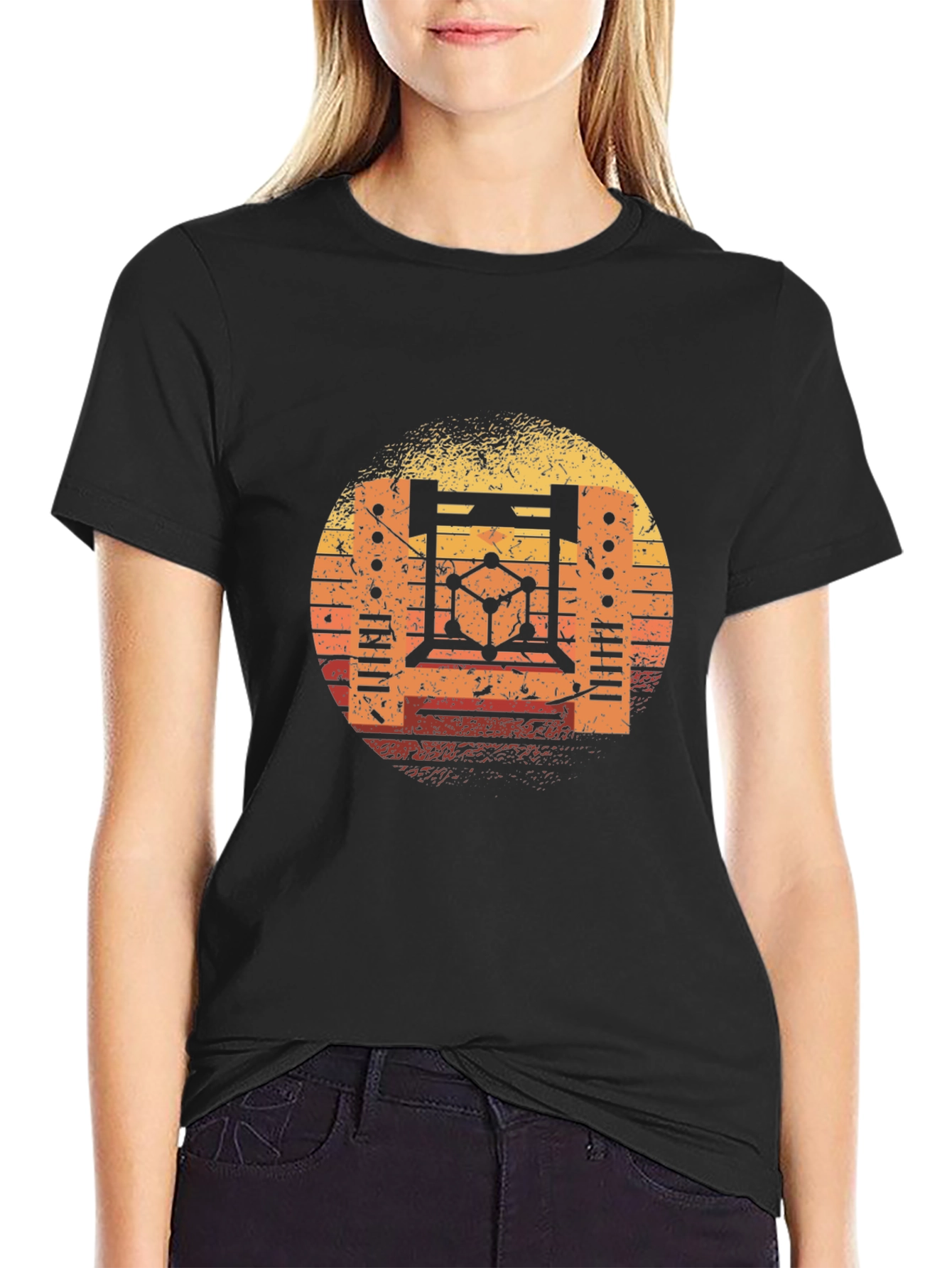 Retro Science T-Shirt - Sunset Graphic