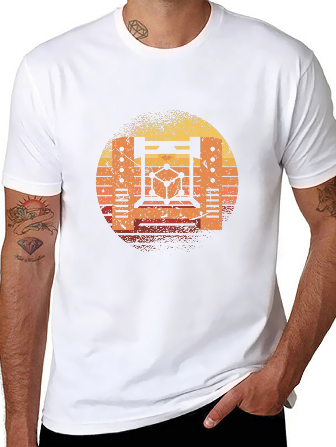 Retro Science T-Shirt - Sunset Graphic