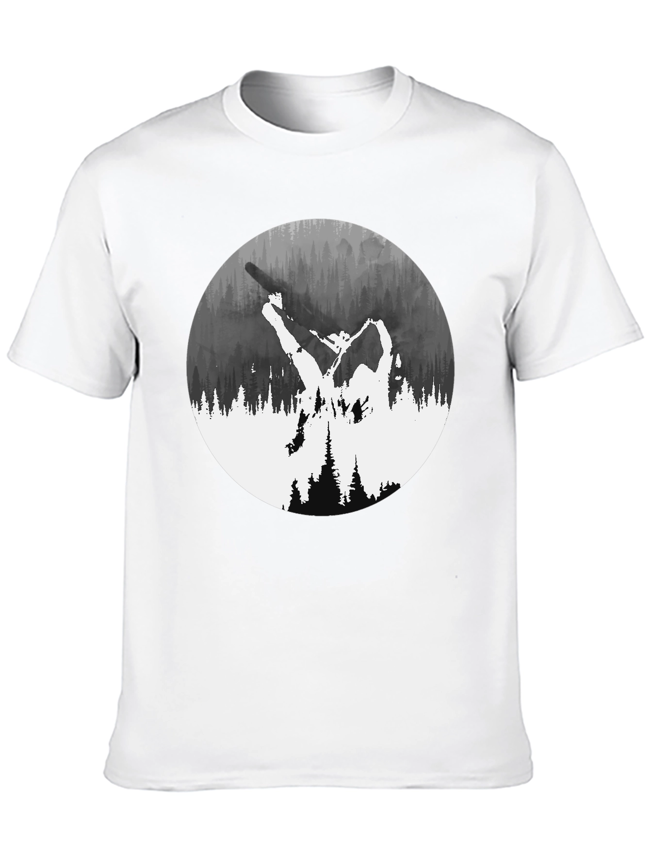 Nature Silhouette Graphic Tee - Black