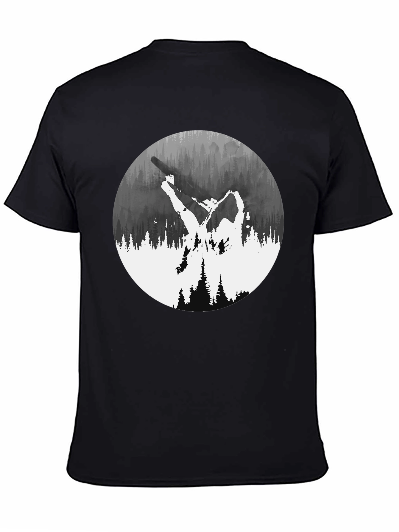 Nature Silhouette Graphic Tee - Black