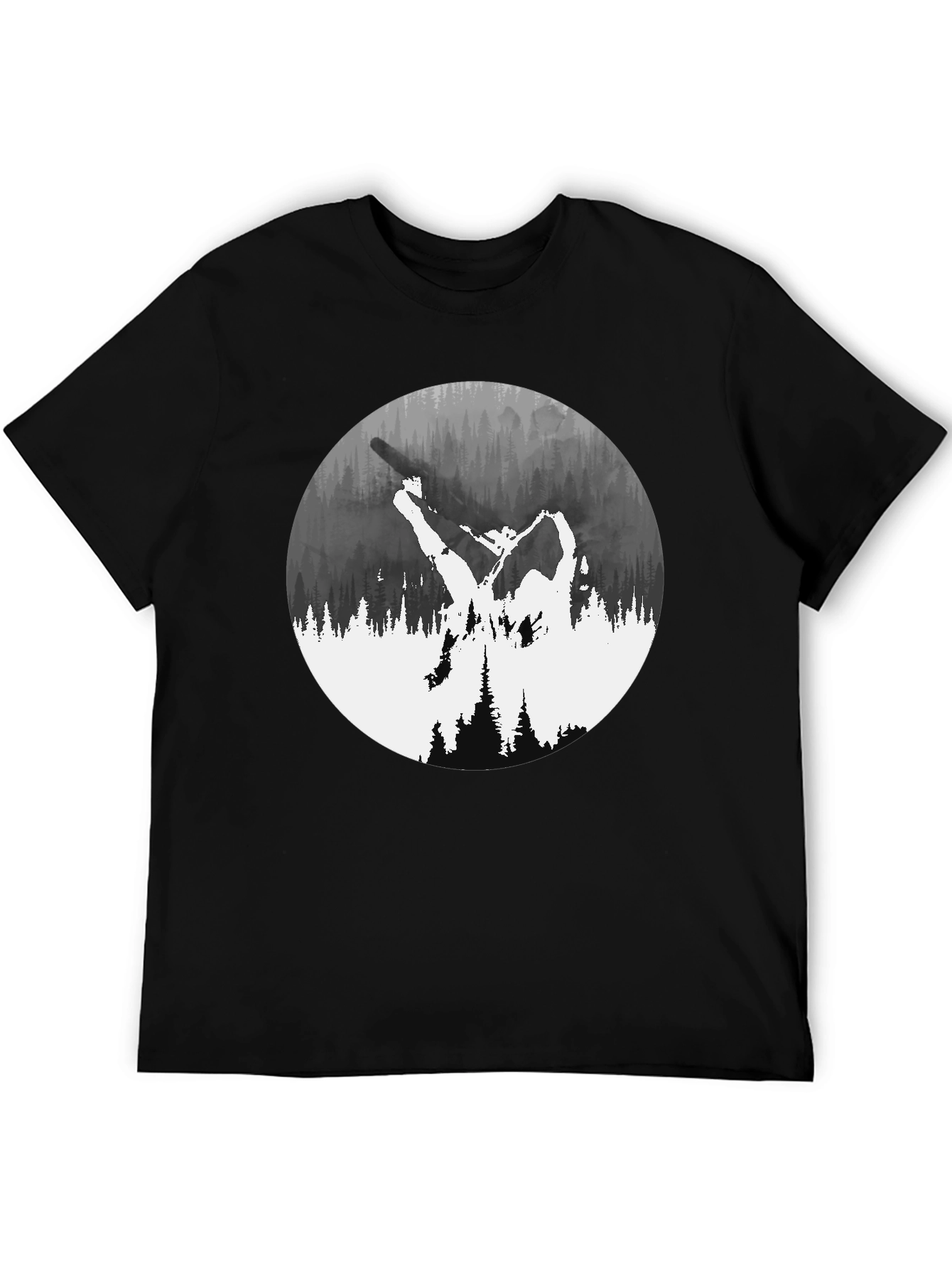 Nature Silhouette Graphic Tee - Black