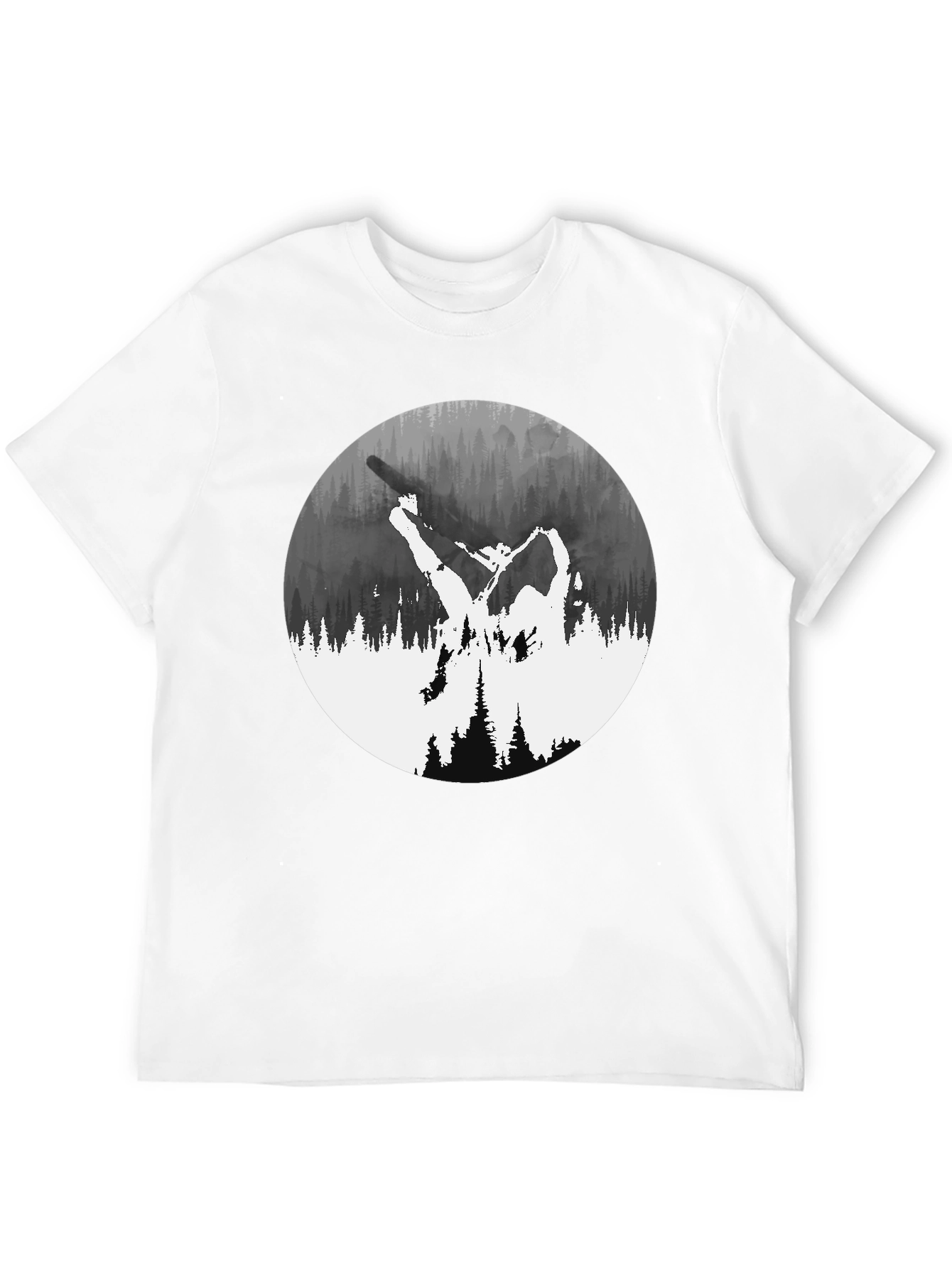 Nature Silhouette Graphic Tee - Black