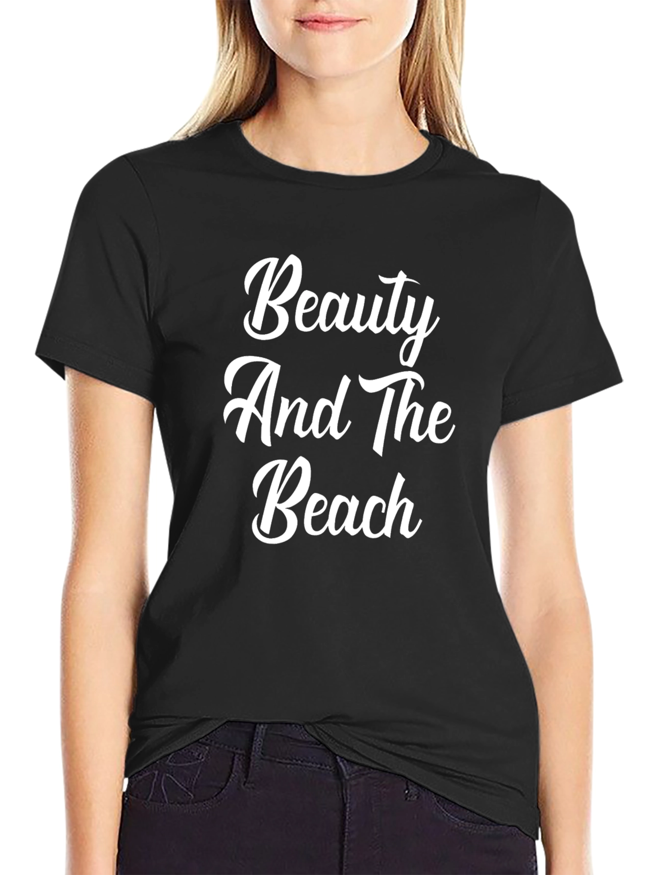 Beauty And The Beach Black Graphic Tee