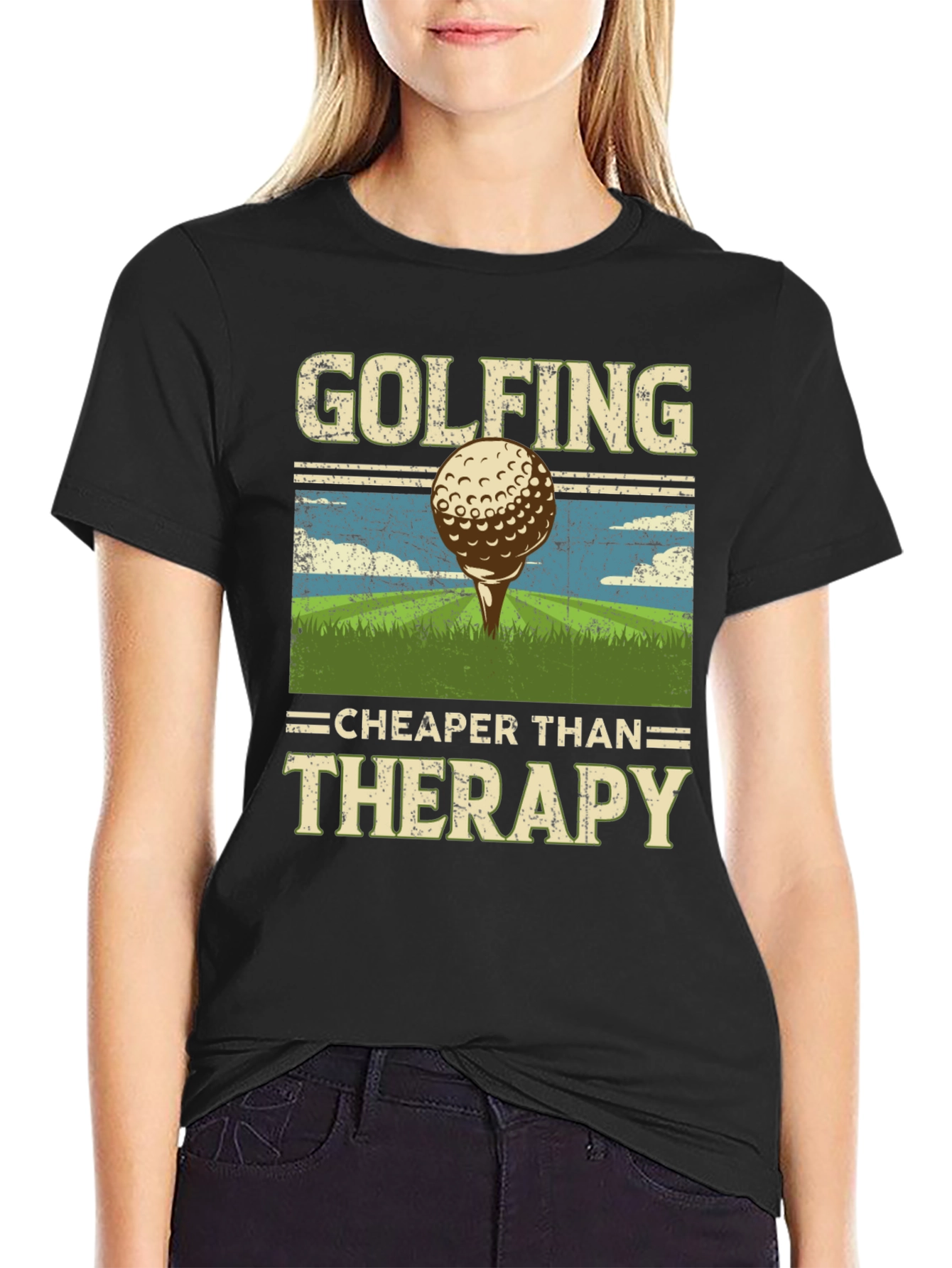 Golfing Cheaper Than Therapy T-Shirt