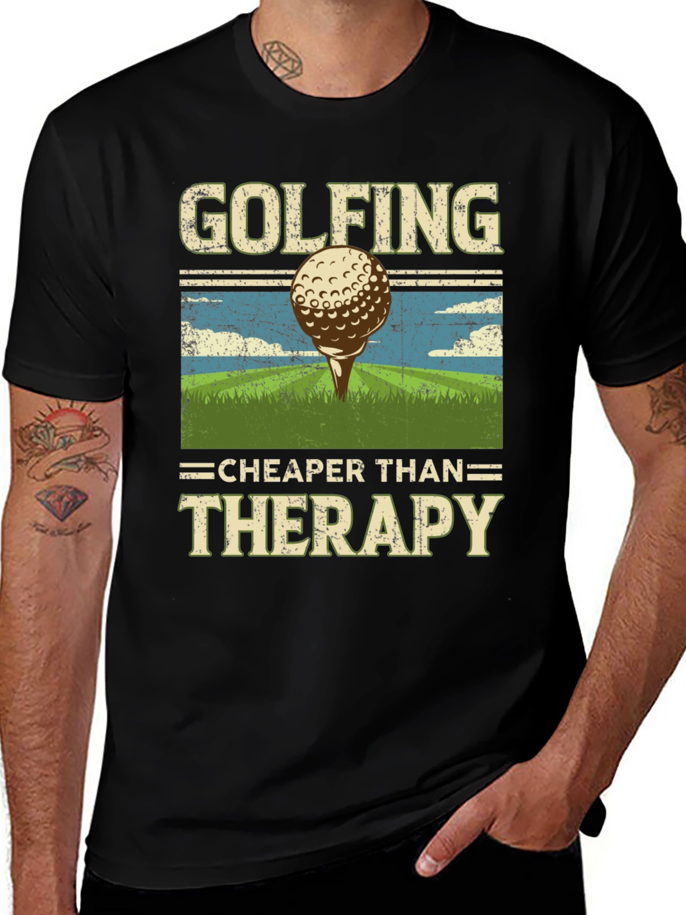 Golfing Cheaper Than Therapy T-Shirt