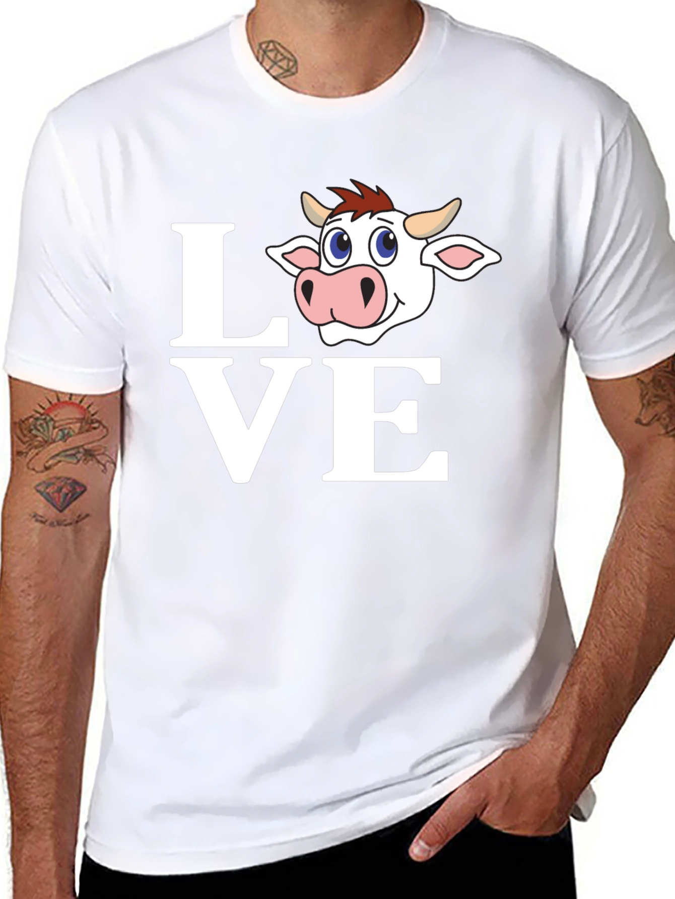 Love Cow T-Shirt - Cute Animal Graphic Tee