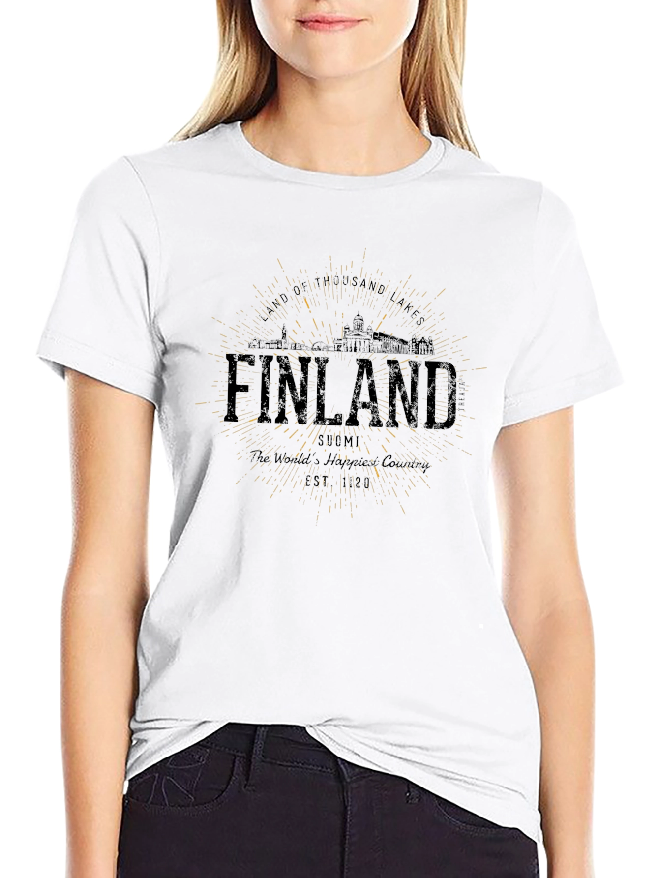 Finland T-Shirt Black Souvenir Tee