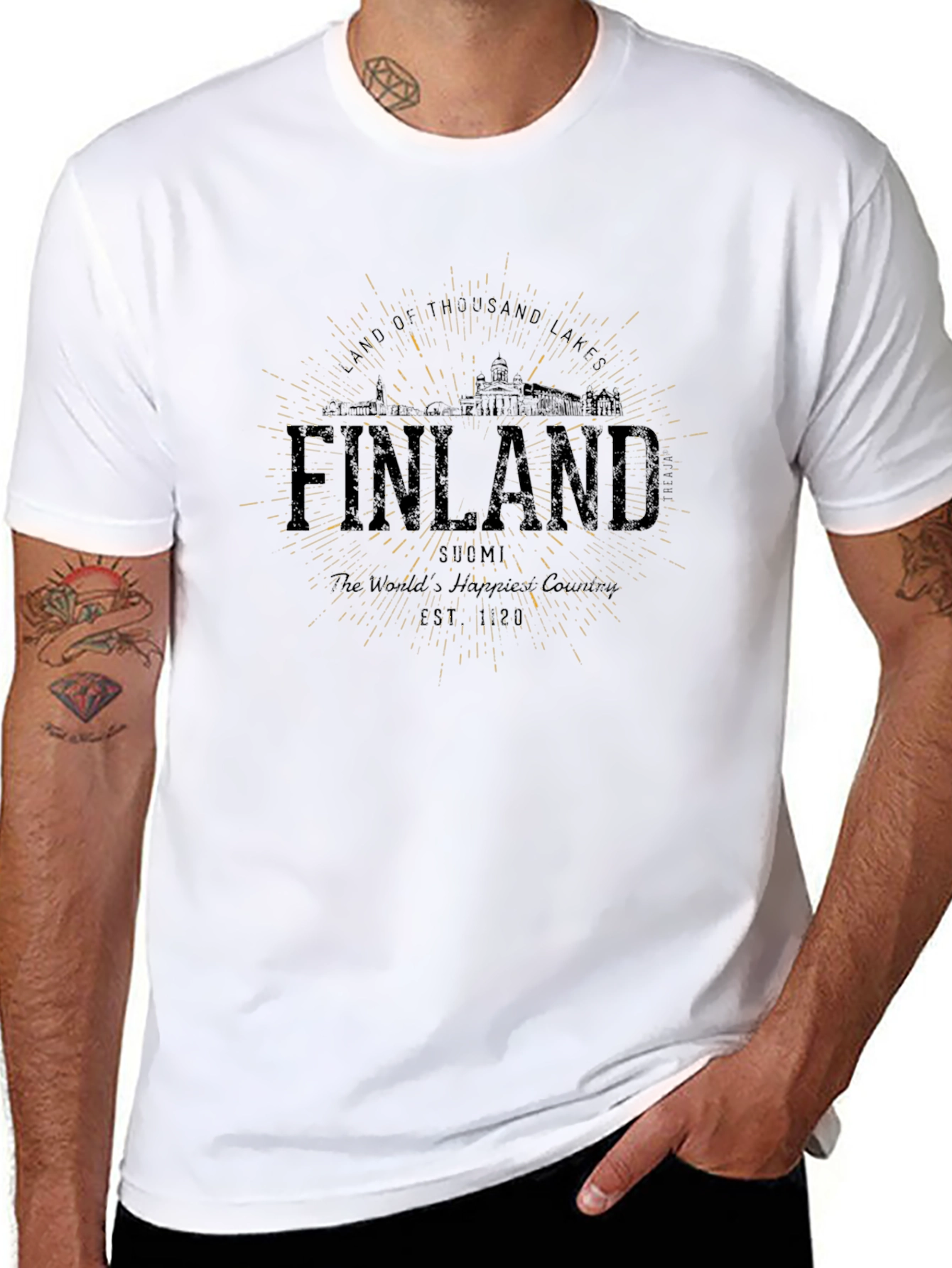Finland T-Shirt Black Souvenir Tee