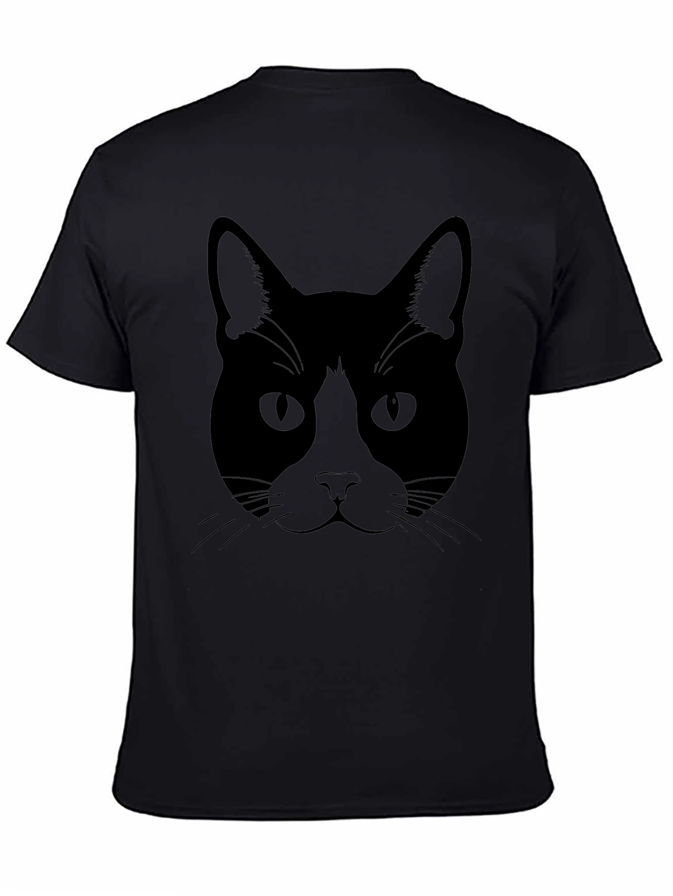 Black Cat Face Graphic T-Shirt - Unisex